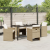 Set de Masă pentru Grădină de 5 Piese cu Perne Bej Ratan Poliester GartenMobel Dekor