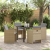 Set dining pentru grădină cu perne în ratan poliester bej GartenMobel Dekor