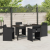 Set de dining de grădină cu 5 piese cu perne Negru Poliratan GartenMobel Dekor