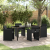 Set de dining de grădină cu 5 piese cu perne Negru Poliratan GartenMobel Dekor