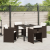 Set de 5 Piese pentru Dining în Grădină cu Perne Maro Ratan Poli GartenMobel Dekor