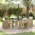 Set dining grădină cu perne Bej Rattan PE GartenMobel Dekor