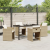 Set dining grădină cu perne Bej Rattan PE GartenMobel Dekor