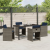 Set de dining de grădină cu perne din ratan gri GartenMobel Dekor