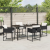 Set de dining de grădină cu perne Negru Ratan Poli GartenMobel Dekor
