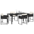 Set de dining de grădină cu perne Negru Ratan Poli GartenMobel Dekor