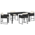 Set de dining de grădină cu perne Negru Ratan Poli GartenMobel Dekor