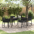 Set de Dining pentru Grădină cu 5 Piese și Perne Negre din Rattan Poliester GartenMobel Dekor