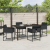 Set de Dining pentru Grădină cu 5 Piese și Perne Negre din Rattan Poliester GartenMobel Dekor