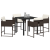 Set de dining de grădină 5 piese cu perne din rattan polimer maro GartenMobel Dekor