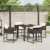 Set de dining de grădină 5 piese cu perne din rattan polimer maro GartenMobel Dekor