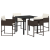 Set de dining de grădină 5 piese cu perne din rattan polimer maro GartenMobel Dekor