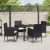 Set de dining pentru grădină cu 5 piese și perne din poliratan negru GartenMobel Dekor
