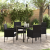 Set de dining pentru grădină cu 5 piese și perne din poliratan negru GartenMobel Dekor