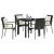 Set 5 piese dining grădină cu perne - Poliratan negru GartenMobel Dekor