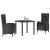 Set de Dining pentru Grădină 3 Piese Negru Ratan Poli GartenMobel Dekor