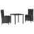 Set de Dining pentru Grădină 3 Piese Negru Ratan Poli GartenMobel Dekor