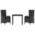 Set de Dining pentru Grădină 3 Piese Negru Ratan Poli GartenMobel Dekor