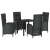 Set Dining Grădină 5 Piese Negru Rattan Polimeric GartenMobel Dekor