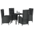 Set Dining Grădină 5 Piese Negru Rattan Polimeric GartenMobel Dekor