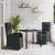 Set Dining Grădină cu Pernă Negru Rattan Poli GartenMobel Dekor