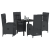 Set dining grădină 5 piese cu perne Negru Poliratan GartenMobel Dekor