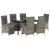 set de dining de grădină cu 7 piese și perne din ratan poliratan gri GartenMobel Dekor