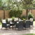 Set de dining de grădină 7 piese cu perne Negru Poliratan GartenMobel Dekor