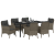Set de dining de grădină cu 7 piese și perne gri din poli-ratan GartenMobel Dekor