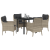 Set de Dining pentru Grădină 5 Piese cu Perne Gri Deschis Poliratan GartenMobel Dekor