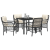 Set dining grădină cu 5 piese și perne, Negru, Rattan Poli GartenMobel Dekor