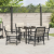 Set dining grădină cu 5 piese și perne, Negru, Rattan Poli GartenMobel Dekor