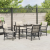 Set de dining pentru grădină cu perne Negre Poliratan GartenMobel Dekor