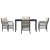 Set de dining pentru grădină cu perne Negre Poliratan GartenMobel Dekor