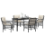 Set de dining pentru grădină cu perne Negre Poliratan GartenMobel Dekor