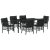 Set de dining de grădină cu perne Negru Poliratan GartenMobel Dekor