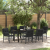 Set de dining de grădină cu perne Negru Poliratan GartenMobel Dekor