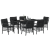 Set de dining de grădină cu perne Negru Poliratan GartenMobel Dekor