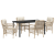 Set de dining 5 piese pentru grădină cu perne Bej Poliratan GartenMobel Dekor