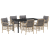 Set de dining de grădină cu 7 piese cu perne bej din rattan poli GartenMobel Dekor