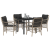 Set de dining de grădină cu 5 piese cu perne gri deschis din ratan PE GartenMobel Dekor