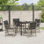 Set de dining de grădină cu 5 piese cu perne gri deschis din ratan PE GartenMobel Dekor