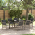 Set de dining pentru grădină cu 7 piese perne gri deschis din poliratan GartenMobel Dekor