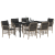Set de dining pentru grădină cu 7 piese perne gri deschis din poliratan GartenMobel Dekor