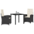 Set de dining de grădină 3 piese cu perne ratan PE negru GartenMobel Dekor