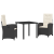 Set de dining de grădină 3 piese cu perne ratan PE negru GartenMobel Dekor