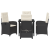 Set de dining de grădină cu 5 piese și perne de ratan negru GartenMobel Dekor