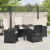 Set de dining de grădină cu 5 piese și perne de ratan negru GartenMobel Dekor