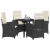 Set de dining de grădină cu 5 piese și perne de ratan negru GartenMobel Dekor