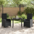 Set de Masă pentru Grădină cu 3 Piese, Negru, Ratan Polimer GartenMobel Dekor